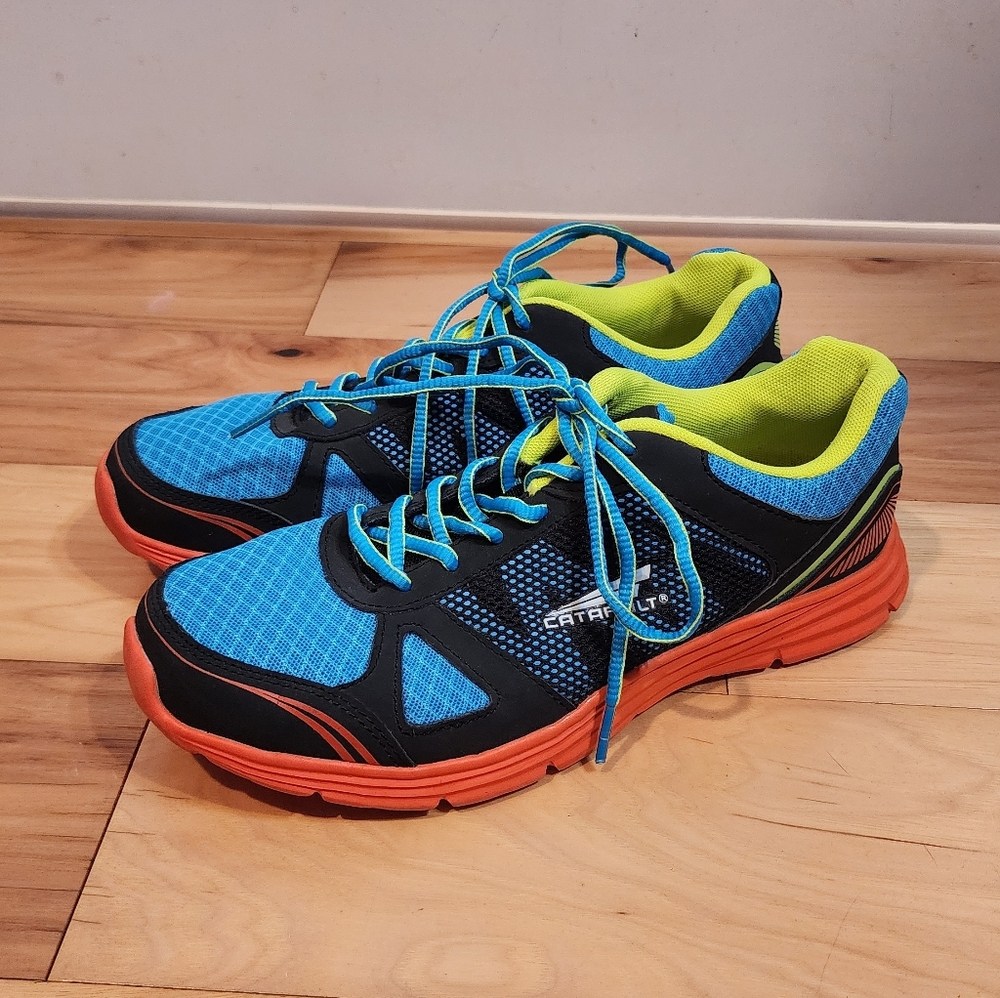 Catapult Conquer Lightweight Running Sneakers Women's Size 9 Blue Blk Yellow Ora